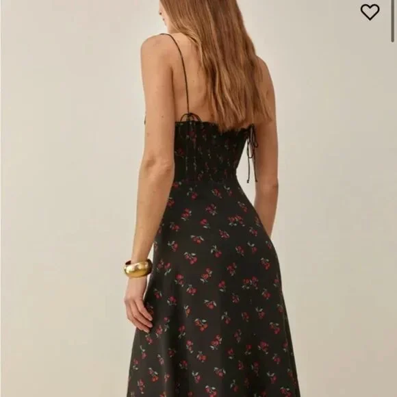 Reformation Juliette Dress in Black Cherry size 6 NWT - Picture 3 of 9